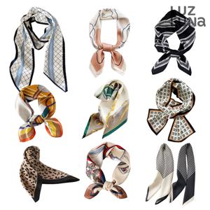 [최초가 23,800] 여성 베이직 타이 방도 쁘띠 사각 실크 스카프