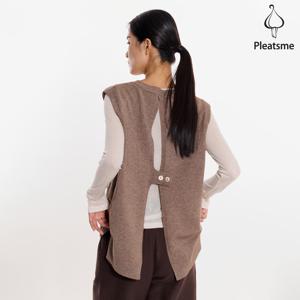 [최초가 98000원] 백 오픈 언발란스 니트 베스트_EKVTW225018