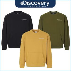 디스커버리 25년가을신상 남성/여성 공용 스몰 로고 그래픽 맨투맨 DXMT27054
