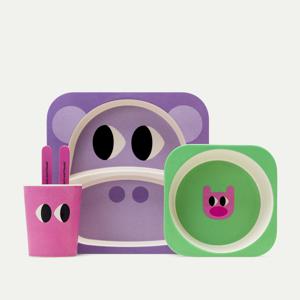 이야이야 멜라민 식기 5종세트 (사자/하마)