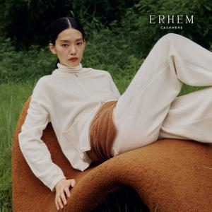 에르헴 25FW 캐시미어 100 루즈핏 스트링 후드 집업 1종