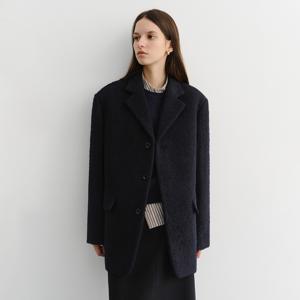 던스트 UNISEX 3 BUTTON BOUCLE WOOL JACKET DARK NAVY_UDJA5D124N2