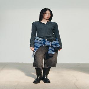 백디테일 배기핏 하프 데님 9105362108