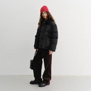 던스트 UNISEX FUR DETACHABLE GOOSE DOWN JACKET BLACK_UDJU5D130BK