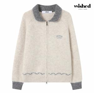 정상가:89,000원 ㅣ 자수 배색 카라 투웨이 집업 가디건 (WICDCD013)