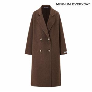 정상가:249,000원 ㅣ  에브리데이]더블 버튼 카라넥 오버핏 롱 울 블렌드 코트 (EB4JH007D)