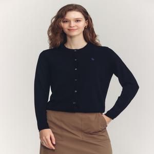 헤지스 여성 [[24FW]] HSSW4CC75BK [울100%] 블랙 라운드넥 가디건