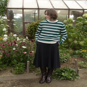 헤지스 여성 [[24FW]] HSSK4D804BK [가격인하]블랙 저지 밴딩 플레어 스커트