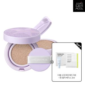 [홀리데이 에디션 25']  에센셜 스킨 누더 쿠션 (본품+리필) + 더블엣지퍼프2p + 글로우래스팅 틴트 미니