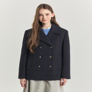 헤지스 여성 [[24FW]] HSCO4D905CG [울100%] 차콜그레이 더블버튼 핸드메이드 하프 피코트