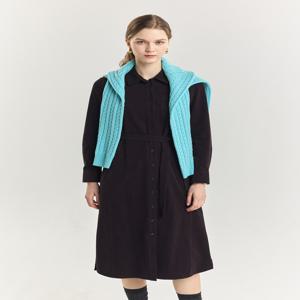 헤지스 여성 [[24FW]] HSDR4D902D2 [코듀로이][캐시미어] 버건디 셔츠형 원피스