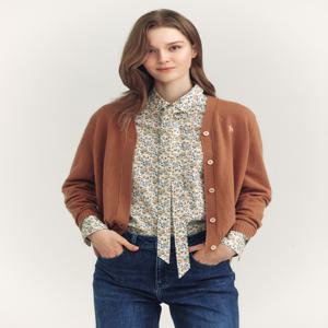 헤지스 여성 [[24FW]] HSSW4D901CM [캐시미어] 카멜 브이넥 가디건