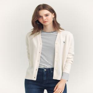 헤지스 여성 [[24FW]] HSSW4D901WT [캐시미어] 화이트 브이넥 가디건