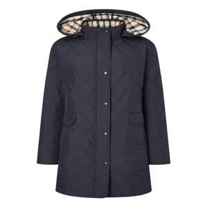 닥스 여성 [[24FW]] WKJU4D903N3 [퀼팅] 다크네이비 탈착 후드 체크 배색 하프 퀼팅 점퍼