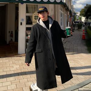 [브리치]  /  2컬러 브로 남자 프리미엄 맥시 무시 헤비 발칸 울 싱글 롱 코트