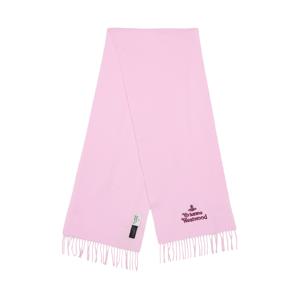 여성 엠브로이더드 램스 울 로고 머플러 핑크 81030007-W00Q7-G401