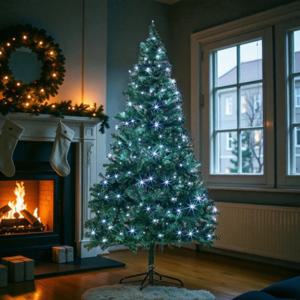 전구포함 210cm 풍성한 스카치 인테리어 트리 + LED전구 세트 백색