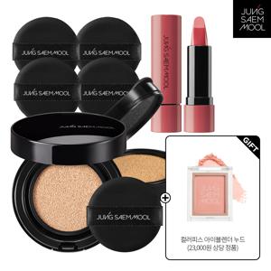 [저스트] 에센셜 스킨 누더 롱웨어 쿠션 (본품+리필) + 쿠션 퍼프 4P + 뉴 클래식 샤인 립스틱 + 구성