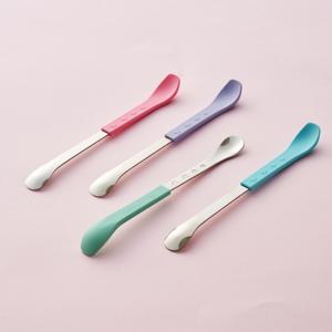 실리콘 스텐 2in1 듀얼 이유식스푼 2P