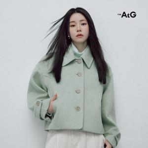 더엣지 25FW 울혼방 헤링본 하프코트