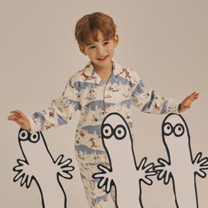 [롯데백화점]아동 G026 무민스키랜드 긴소매 파자마 세트 OR25WKGEG026