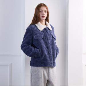 [신비][최초가189,000]카라 배색 부클 숏 자켓_KSJK240818