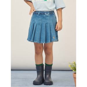 [RBP_DENIM]플리츠 데님 치마 바지 - 네이비