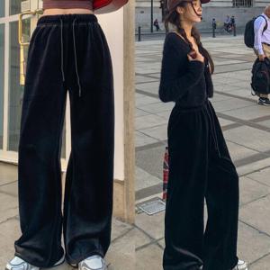 [브리치]  /  기장선택융기모 벨벳 와이드 팬츠 트레이닝