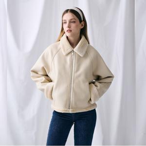 [최초가275,000]미니멀 퍼 바인딩 카라 무스탕 자켓_KSJK250702