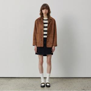 [최초가:239,000원] 배색 블록 데님 스커트 N243PWN820