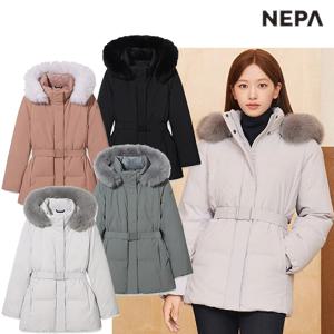 여성 프리미아 발수 생활방수 벨티드 미드 구스 다운자켓 7L82072