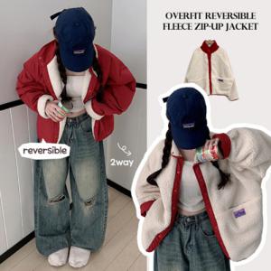 [브리치]  / 더프 오버핏 리버시블 양털 후리스 집업 점퍼