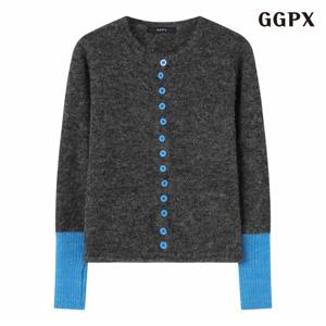 정상가:59,000원 ㅣ 컬러 버튼 소매 배색 니트 가디건 (GPDCK001D)