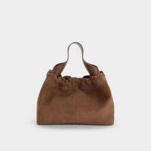 앨리 리사이클 스웨이드 러치드 슬라우치 체인 핸들 백_2colors CK2-10151320-3