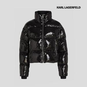 [246W1501] 칼라거펠트 시퀸 인조다운 자켓