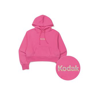 레인보우 세미크롭핏 후드티셔츠 우먼 PINK