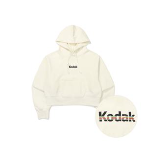 레인보우 세미크롭핏 후드티셔츠 우먼 IVORY