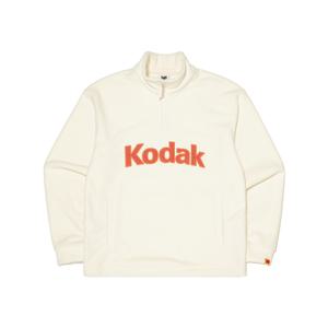 빅로고 마이크로플리스 세미오버핏 반집업 맨투맨 IVORY