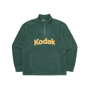 빅로고 마이크로플리스 세미오버핏 반집업 맨투맨 GREEN