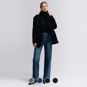 414944 여 브러쉬드 스트레이트 데님