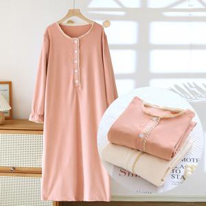 [브리치]  / (모찌소재)신축성 좋은 겨울 피치기모 원피스 잠옷