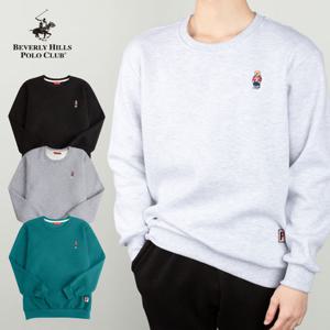 폴로 클럽 베어 자수 기모 맨투맨 티셔츠 남성 여성 커플 긴팔 라운드 겨울 티셔츠