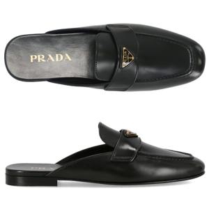 트라이앵글 1D766N 070 F0002  삼각 로고 여성 블로퍼 뮬