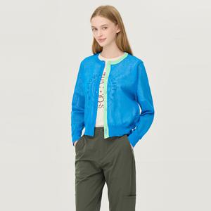 [본사] [Online Exclusive] 컬러 블록 시스루 가디건_BAKCE2541BL