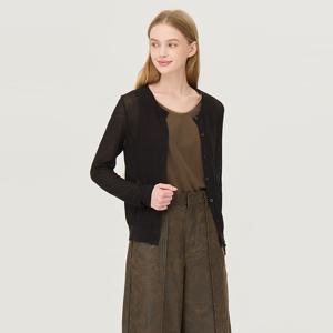 [본사] [Online Exclusive] 솔리드 시스루 가디건_BAKCE4541BK