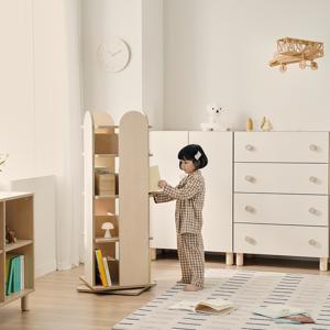 모모 4단 높은 키즈 회전책장