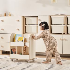 모모 트롤리 2단 북가트 키즈 이동식 책꽂이