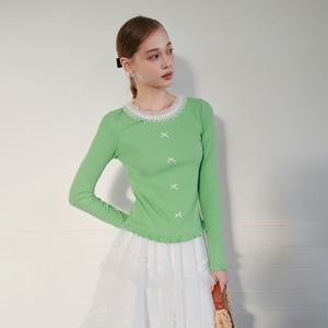 Cest_Bow ruffle long sleeve top
