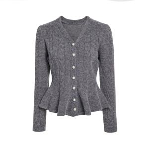 골드 글리터 페플럼 가디건 GRAN1CD431