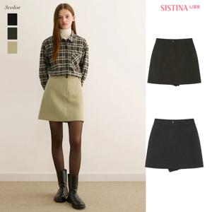 시스티나 여성 겨울 스커트 레이어 미니 H라인 치마 반 바지